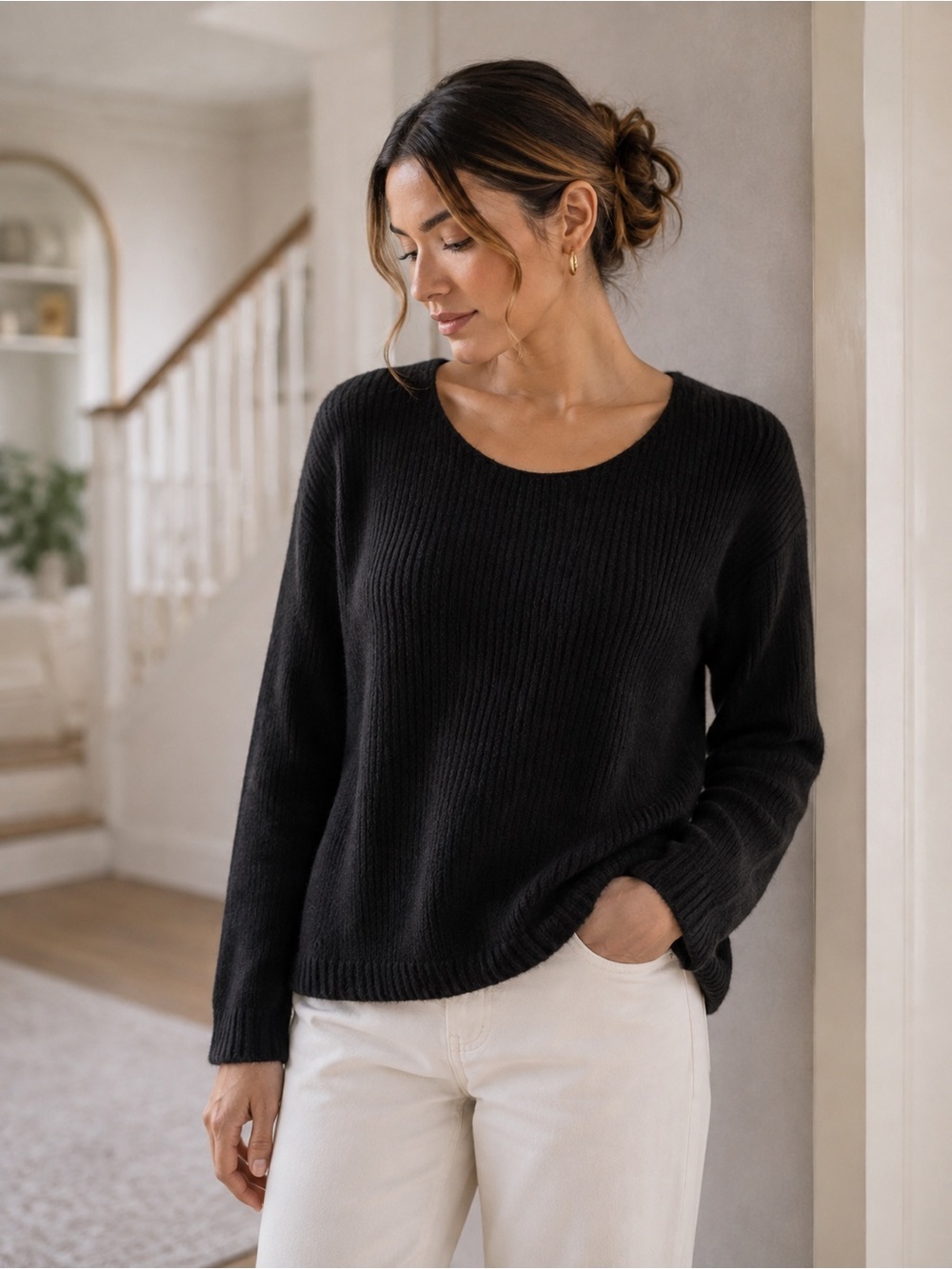club Monaco 100% Cashmere Black Sweater Sz Small